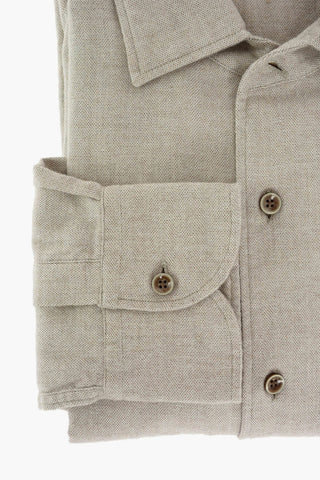 ID Camicia Hopsack in Flanella di Cotone con Taschino