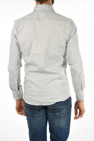 ID Herringbone Cotton Shirt with Spread Collar