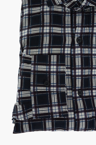 CC COLLECTION Camicia Plaid Check in Cotone con Collo Francese