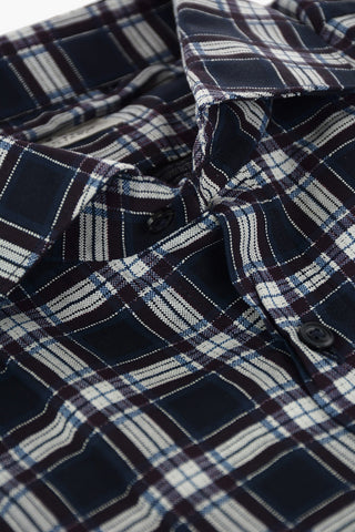 CC COLLECTION Camicia Plaid Check in Cotone con Collo Francese