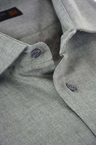 ID Camicia in Cotone Herringbone