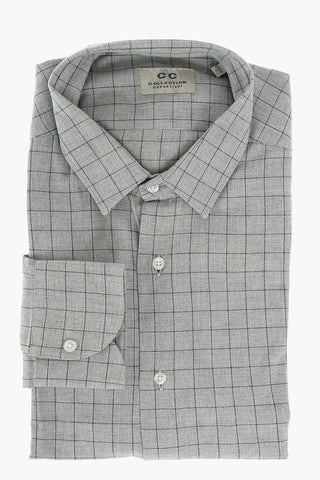 CC COLLECTION Windowpane Check Cotton Shirt