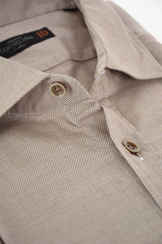 ID Hopsack Cotton Shirt with Embroidered Logo