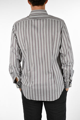 Herringbone Cotton Shirt with Standard Collar