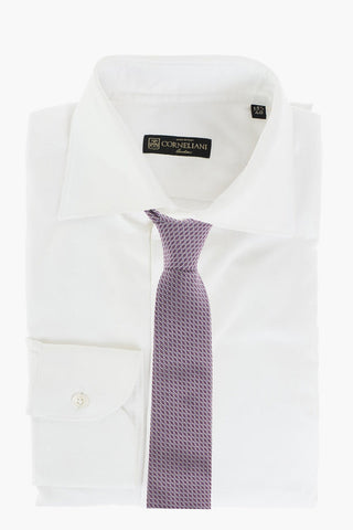 Herringbone Cotton Shirt with Standard Collar