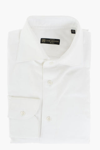 Herringbone Cotton Shirt with Standard Collar