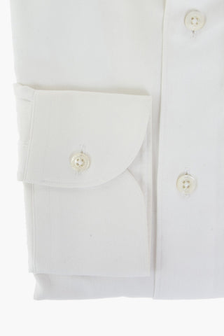 Herringbone Cotton Shirt with Standard Collar