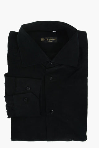 Camicia in Velluto a Coste con Collo Francese