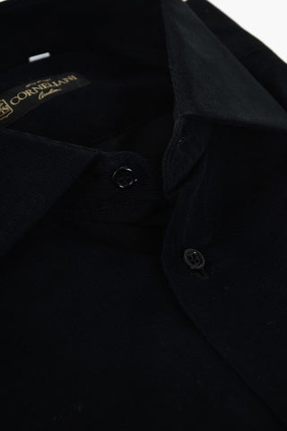 Camicia in Velluto a Coste con Collo Francese
