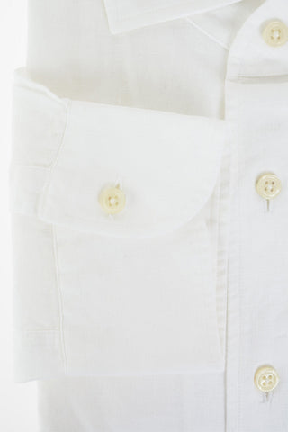 ID Camicia in Lino con Collo Francese e Taschino