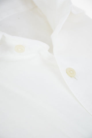ID Camicia in Lino con Collo Francese e Taschino