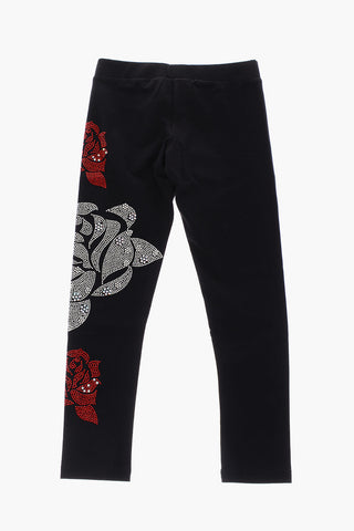 stretch cotton ROSE GIRL LEG leggings
