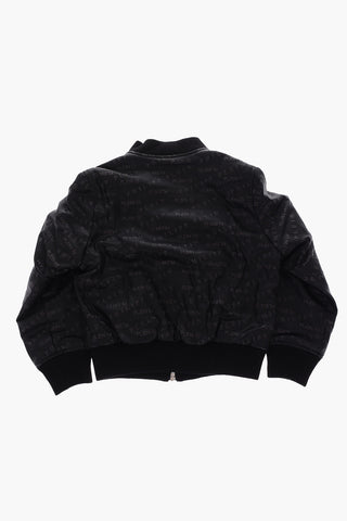 faux leather all over printed PP bomber