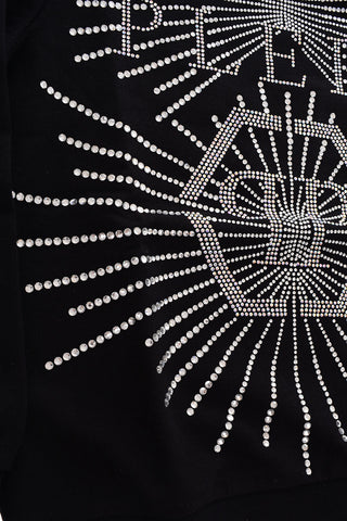 Felpa girocollo LS CRYSTAL in cotone stretch