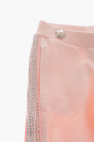 pantaloni Jogging  con banda laterale in strass