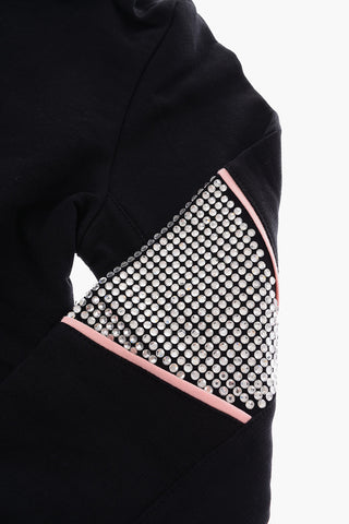 hooded CRYSTAL PLEIN sweatshirt with zip closure