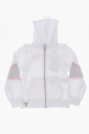 hooded CRYSTAL PLEIN sweatshirt with zip closure