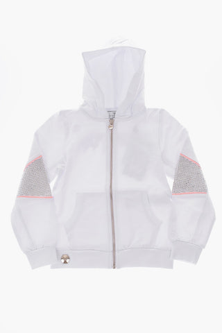 hooded CRYSTAL PLEIN sweatshirt with zip closure