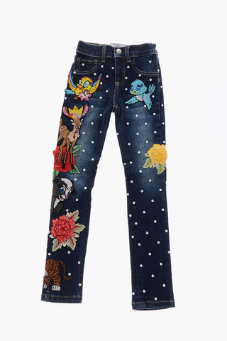 rhinestone embellished RABBIT jeans