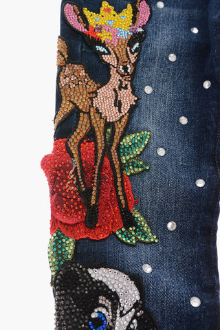 rhinestone embellished RABBIT jeans