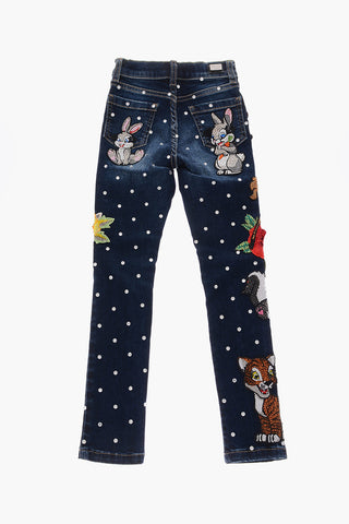 rhinestone embellished RABBIT jeans