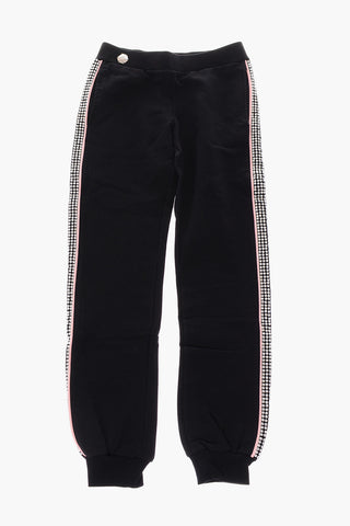 rhinestone embellished side band jogging pants