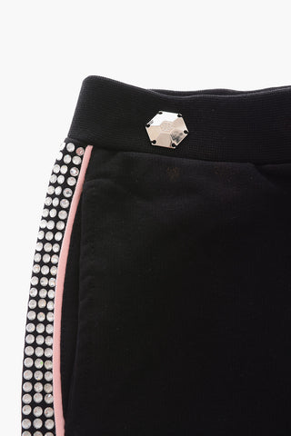 rhinestone embellished side band jogging pants