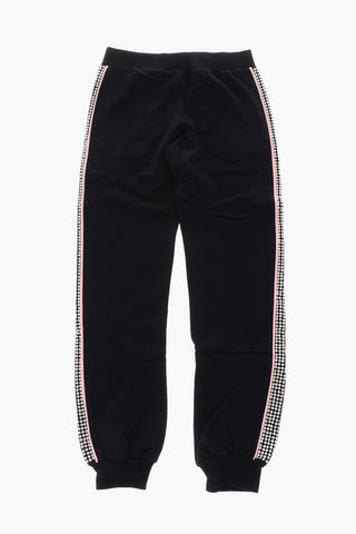 rhinestone embellished side band jogging pants