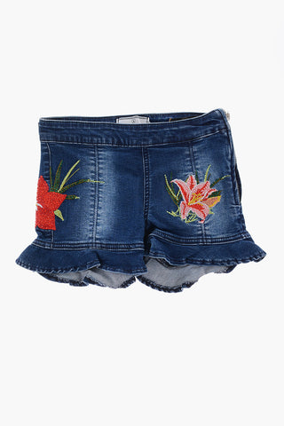 embroidered AUDREY flared shorts