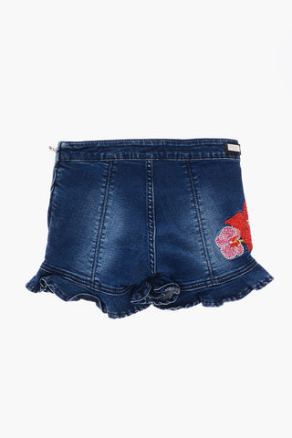 embroidered AUDREY flared shorts