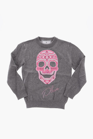 skull embroidered PEYTON crew-neck sweater