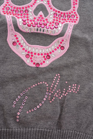 skull embroidered PEYTON crew-neck sweater