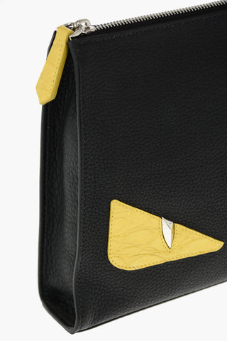 Zipped MONSTER BUGS EYES Leather Clutch