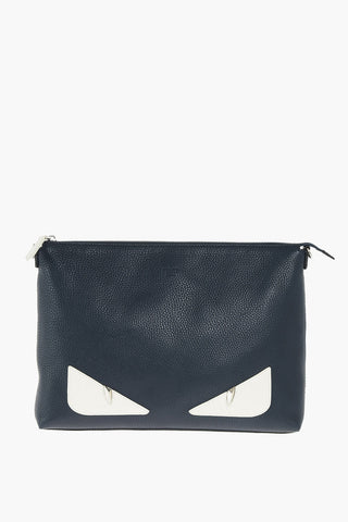 Zipped MONSTER BUGS EYES Leather Shoulder Bag