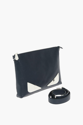 Zipped MONSTER BUGS EYES Leather Shoulder Bag