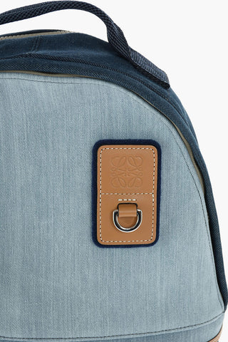 Zaino in Denim con Dettagli in Pelle