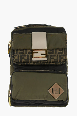 Nylon Backpack with Logo Fabric Details