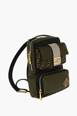 Nylon Backpack with Logo Fabric Details
