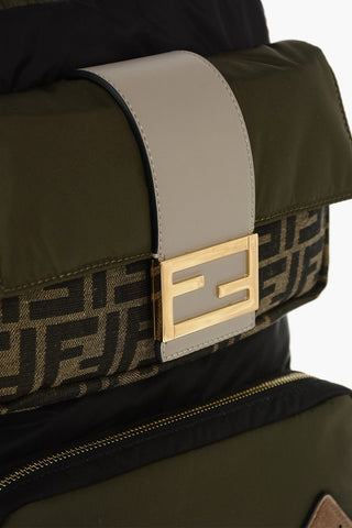 Nylon Backpack with Logo Fabric Details