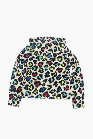 Leopard Printed Sherpa Sweatshirt