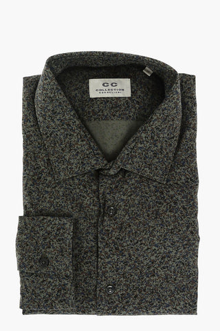 CC COLLECTION Camicia in Cotone con Stampa Astratta