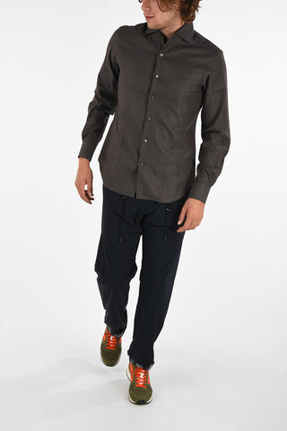 ID Twill Cotton Shirt with Breast-pocket
