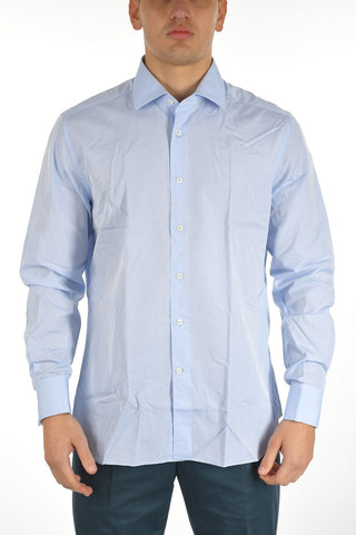 Camicia in Cotone Twill con Polsini Doppi alla Francese