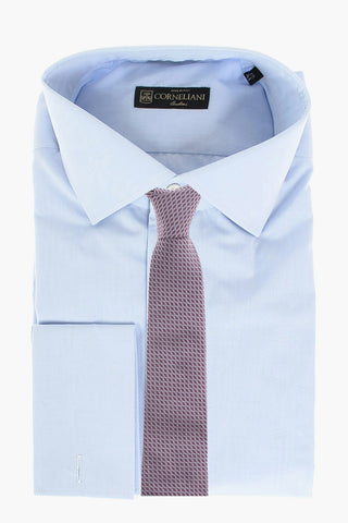 Camicia in Cotone Twill con Polsini Doppi alla Francese