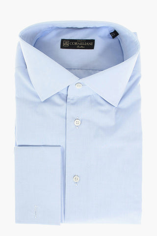 Camicia in Cotone Twill con Polsini Doppi alla Francese