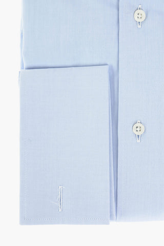Camicia in Cotone Twill con Polsini Doppi alla Francese