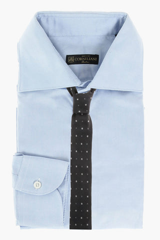 Hopsack Cotton Shirt with Standard Collar