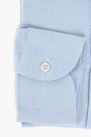 Hopsack Cotton Shirt with Standard Collar