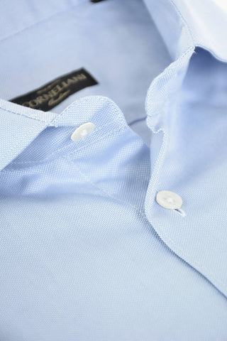 Hopsack Cotton Shirt with Standard Collar