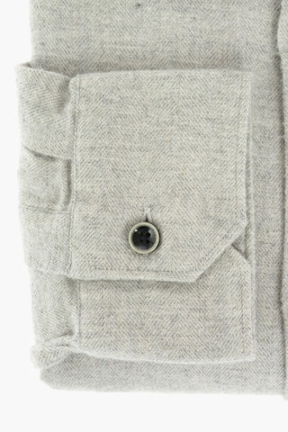 ID SLIM FIT Twill Cotton Shirt with Embroidered Logo